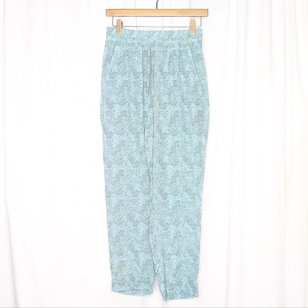 Tucker Julia Pant Blue Moss Lace in Silk Crepe de Chine Luxury
